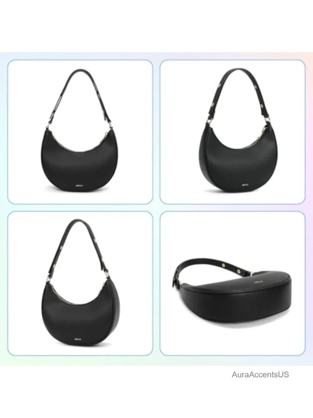PU Leather Hobo Handbag with Adjustable Strap and RFID Protection